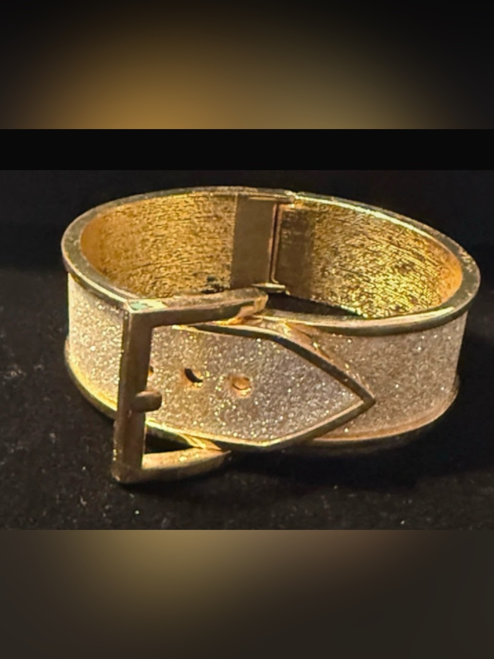 vintage gold-tone belt buckle clamper bracelet